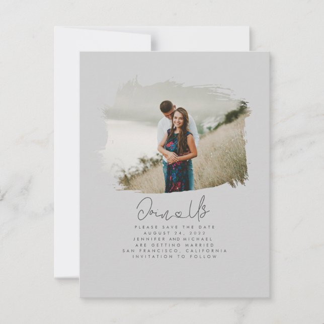 Cute Modern Minimalist Join Us Save the Date Photo (Front)