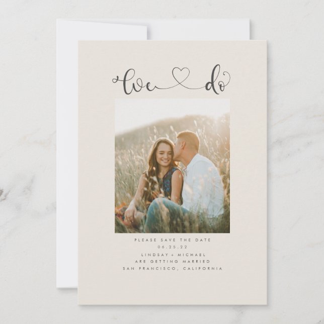 Cute Modern Minimalist We Do Save the Date Photo (Front)