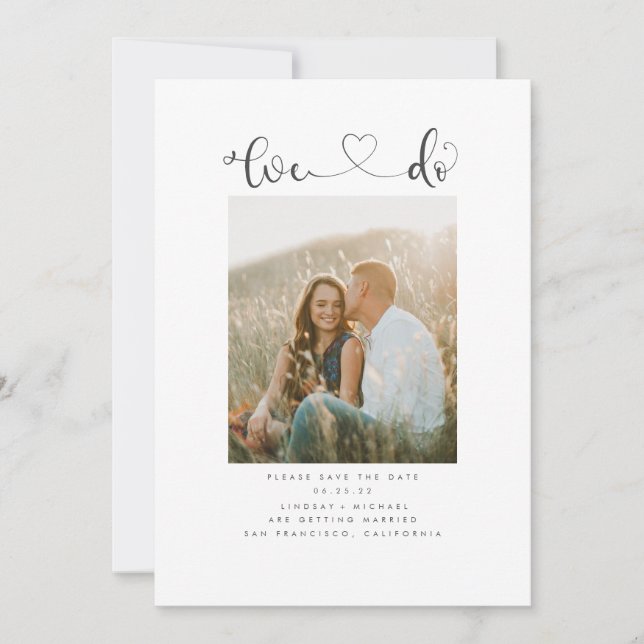 Cute Modern Minimalist We Do Save the Date Photo (Front)