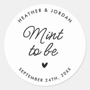 Cute Modern Mint To Be Wedding Mint Favours Classic Round Sticker