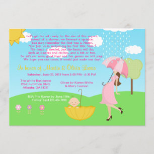 Cute Modern Mom and Baby Boy Baby Sprinkle Invitation