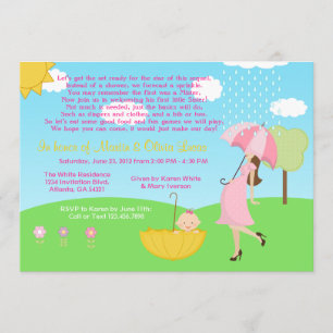 Cute Modern Mom and Baby Girl Baby Sprinkle Invitation
