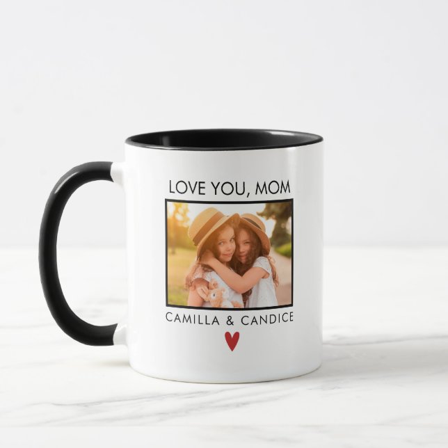 Cute Modern Mother's Day Photo Mug (Left)
