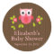 Cute Modern Owl Baby Shower Square Sticker