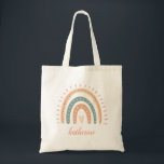 Cute Modern Pastel Boho Rainbow Tote Bag<br><div class="desc">A Cute Modern Pastel Boho Rainbow Tote Bag perfect for birthday gifts. You can even customize the name for a more personalized touch.</div>