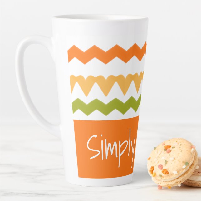 Cute Modern Pattern Latte Mug (In Situ)