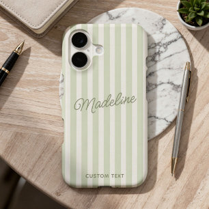 Cute Modern Personalized Coastal Sage Striped
