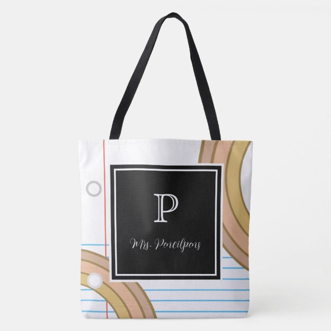 Cute Modern Personalized Teacher Appreciation  Tote Bag (Front)