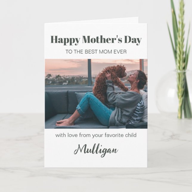 Cute Modern Pet Mom Mothers Day Card (Front)