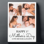 Cute Modern Photo Collage Happy First Mothers Day Plaque<br><div class="desc">Happy First Mother's Day! If you need the perfect photo collage item to wish a new mom a happy first Mother's Day,  then customize this item with your own photos of mom and baby.</div>