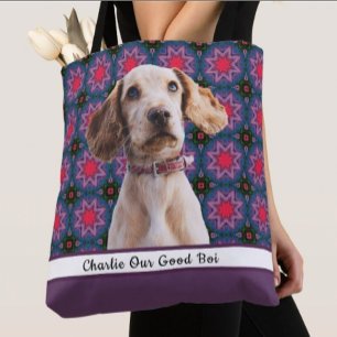 Cute Modern Photo Gift Puppy Dog Lover Mom  Tote Bag