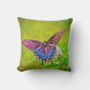 Cute Modern Photography Butterfly and Flower Outdoor Pillow