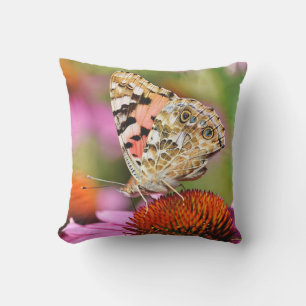 Cute Modern Photography Butterfly Yellow Flower Ou Outdoor Pillow