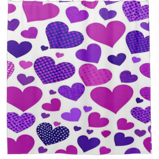 Cute modern pink and purple hearts