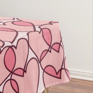 Cute Modern Pink Hearts pattern Tablecloth