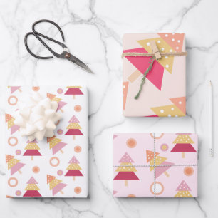 Cute Modern Pink Holiday  Wrapping Paper Sheet