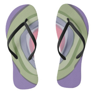 Cute Modern Purple Pink Abstract Flip Flops