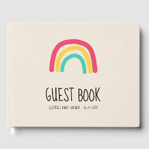 Cute modern rainbow Baby shower Guest Book