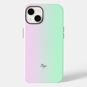 Cute Modern Rainbow gradient colour background nam iPhone 14 Case
