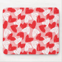 Cute Modern red and white hearts pattern