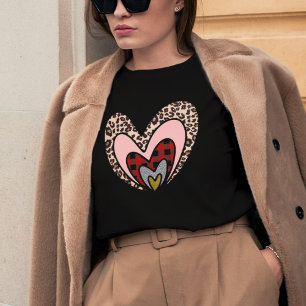 Cute Modern Red Heart Happy Valentines Day Gift  T-Shirt