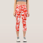 Cute Modern Red Heart Pattern Capri Leggings<br><div class="desc">Indulge in the charm of these heart print capri leggings, adorned with a super sweet pattern showcasing delightful red hearts of different shades. Whether you're in the mood for a year-round dose of cuteness or gearing up for Valentine's Day, these leggings effortlessly combine comfort with style. Embrace a touch of...</div>