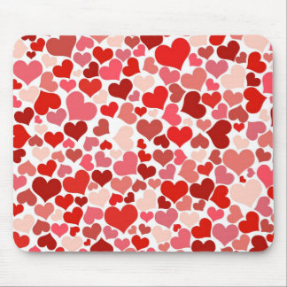 Cute Modern Red Heart Pattern Mouse Pad