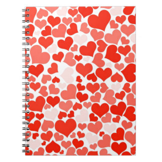 Cute Modern Red Heart Pattern Notebook