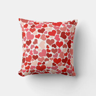 Cute Modern Red Heart Pattern Throw Pillow