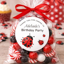Cute Modern Red Ladybug Personalized Thank You