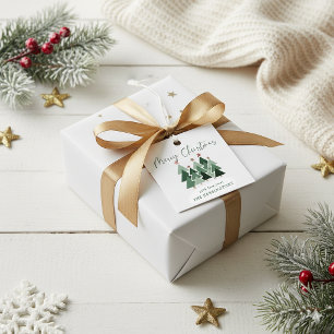 Cute Modern Rustic Christmas Trees Favour Tags