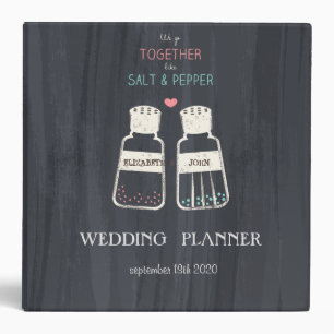 Cute Modern Salt & Pepper  Wedding Binder