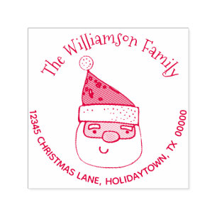 Cute Modern Santa Claus Return Address Christmas Self-inking Stamp