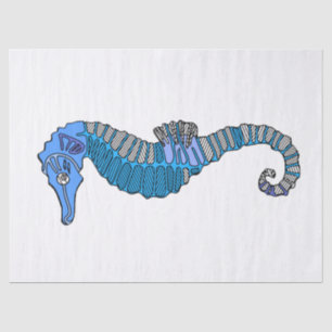 Cute Modern Seahorse Drawing Nautical Nursery DIY  Tissue Paper