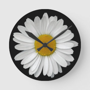 Cute Modern Simple Daisy Flower Round Clock