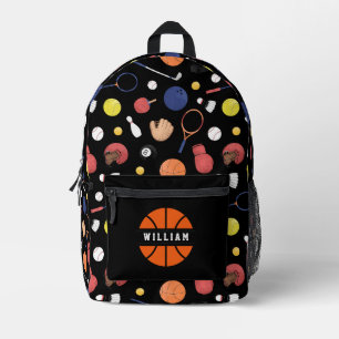 Cute Modern Sports Champion Custom Kids Black Printed Backpack