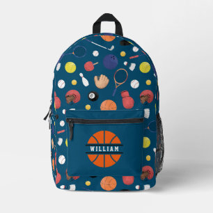 Cute Modern Sports Champion Personalized Kids Blue Printed Backpack