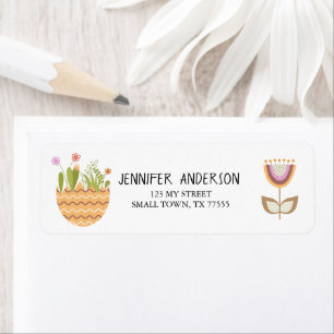 Cute Modern Spring Flowers Egg Orange Address