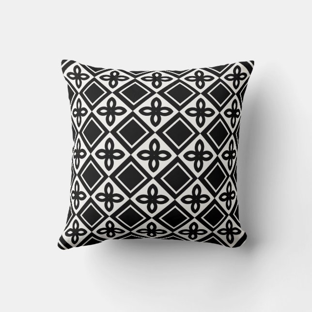 Cute Modern Stylish Trendy Chequered Pattern  Throw Pillow (Back)