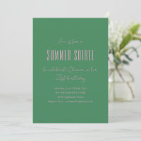 Cute Modern Summer Soiree Birthday Party Green