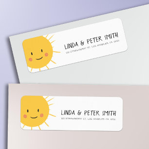 Cute Modern Sun Smiling Return Address