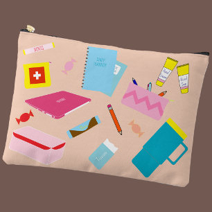 Cute Modern Teacher Must-Haves Supplies Pouch