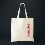 Cute Modern Typography Name Tote Bag<br><div class="desc">This cute modern typography tote bag is perfect for a bridesmaid, bachelorette party, or even for weddings! And be sure to get one for yourself -- don't leave out the bride! Personalize with the name of your choice. The colour of the font can be changed to fit your preference.</div>