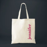 Cute Modern Typography Name Tote Bag<br><div class="desc">This cute modern typography tote bag is perfect for a bridesmaid, bachelorette party, or even for weddings! And be sure to get one for yourself -- don't leave out the bride! Personalize with the name of your choice. The colour of the font can be changed to fit your preference.</div>
