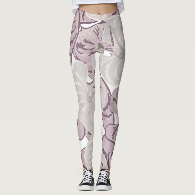 Cute modern watercolor Girly pattern Dusty design Leggings (Front)