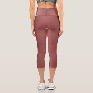 Cute Modern  Watercolor gradient solid red colour  Capri Leggings