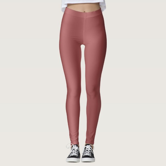 Cute Modern  Watercolor gradient solid red colour  Leggings (Front)