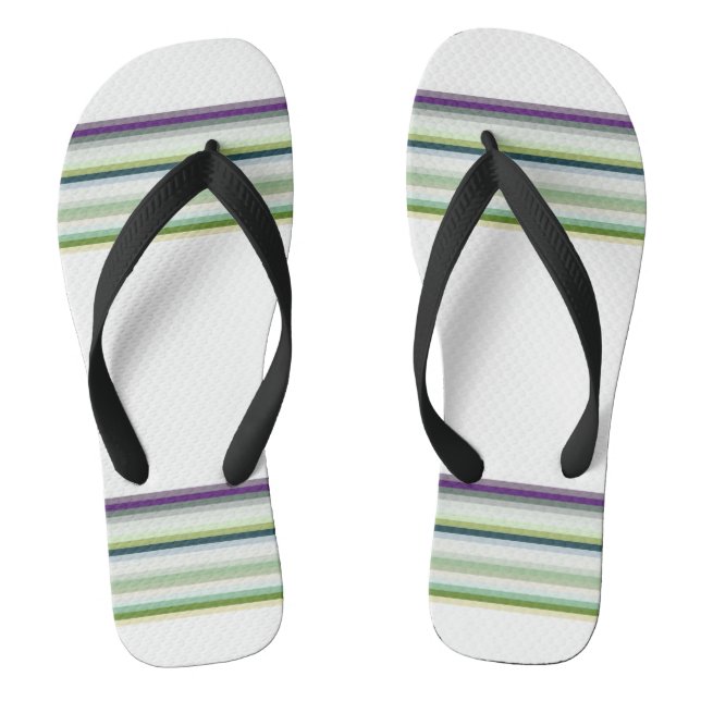 Cute modern white stripes flip flops (Footbed)