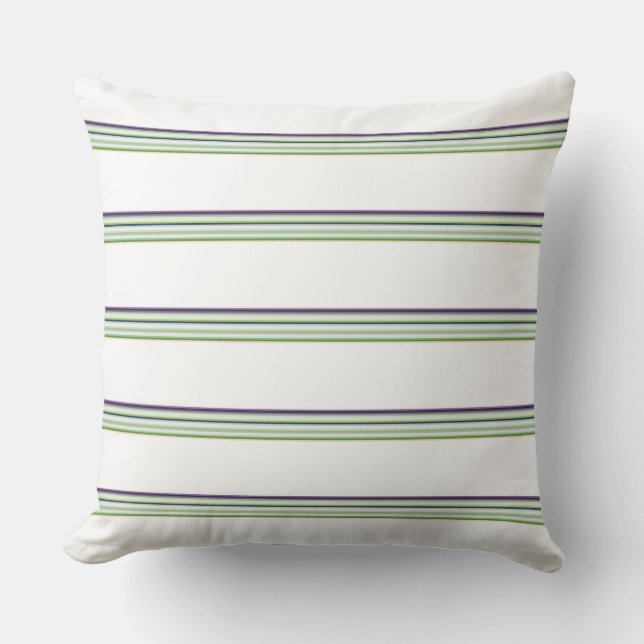 Cute modern white stripes throw pillow (Front)