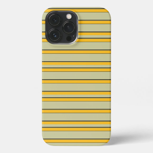 Cute modern yellow stripes iPhone case (Back)